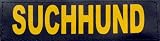 SUCHHUND 2x Logos GROSS gelb für Julius K9 / Logo Klettlogo Austauschlogo K-9 Powergeschirr + IDC (Geschirrgrößen: “1″, “2″, “3″ und “4″)
