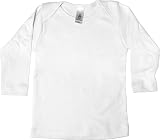 Infant Baby Rib Long Sleeve Lap Tee, White, 6-12