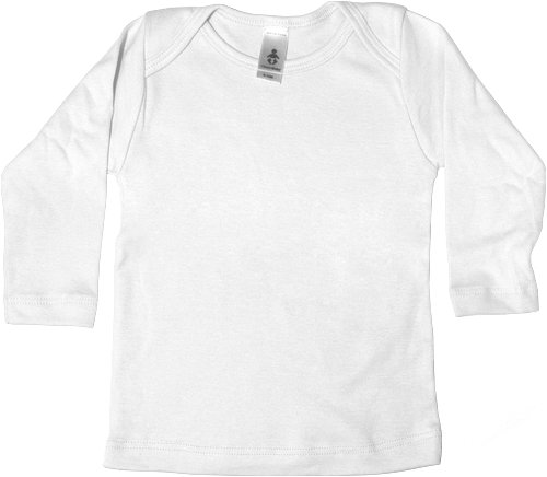 Infant Baby Rib Long Sleeve Lap Tee, White, 18-24