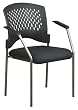 Titanium Finish Visitors Chair with Arms and Plastiv Wrap Around Back By Office Star
