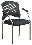 Titanium Finish Visitors Chair with Arms and Plastiv Wrap Around Back By Office Star