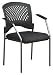 Titanium Finish Visitors Chair with Arms and Plastiv Wrap Around Back By Office Star