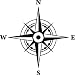 Nautical Compass Wall Art Vinyl Decal Sticker - 23 x 23
