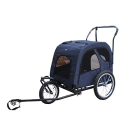 Pet Dog Cat Bike Trailer, Jogger & Stoller Combo Pet Rider *Navy Blue*
