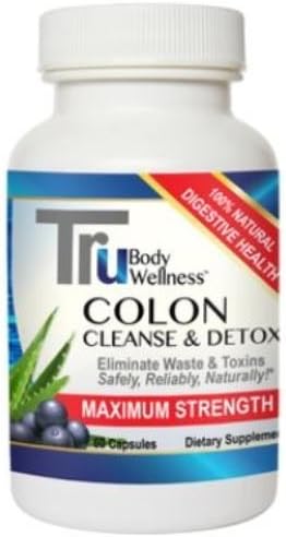 Trubody Wellness Colon Cleanse and Detox Capsules, 60 Count