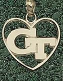 Anderson Jewelry Georgia Tech Yellow Jackets Heart Gold Charm