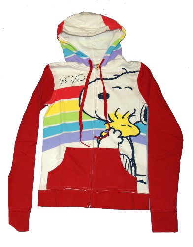 HD50 Snoopy and Woodstock Peanuts XOXO Juniors Zip-Up Hoodie
