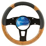 Elegant USA E 54411 Woodgrain Leather Grip Steering Wheel Cover