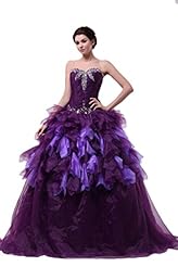Organza/Satin Sweetheart Floor Length Beaded     Ball Gown Quinceanera Dress  With Rhinestones and Ruffles
