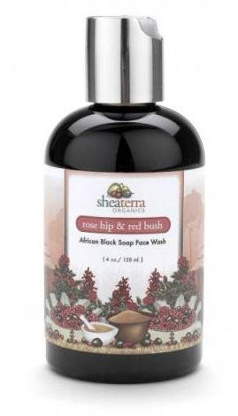 Shea Terra Rose Hip & Red Bush African Black Soap Face Wash 4 Oz