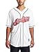 MLB Cleveland Indians Carlos Santana White Home Short Sleeve 6 Button Synthetic Replica Baseball Jer