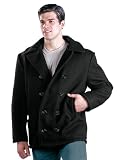 U.S. NAVY TYPE WOOL PEACOAT - BLACK - 52