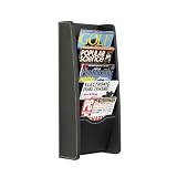 Safco Model 5-Pocket Leather Look Magazine Rack, Black (5575)
