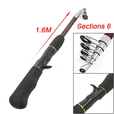 Como Burgundy 6 Sections Telescopic Fishing Rod 
