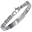 White Gold ID Designer Men''s Bracelet