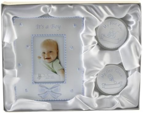 Christening Gift My First Curl / Tooth & Frame It's A Boy