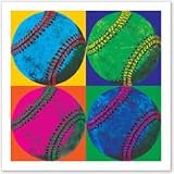 Balll Four-Baseball Art Poster by Apple Wild - 18 x 18