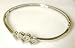 14k Triple Diamond Heart Hinged Bangle in White Gold