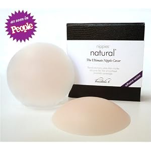 Nippies Natural Reusable Waterproof Ultra Thin Matte Silicone Nipple Cover Pasties - NON-ADHESIVE (adheres with body heat) - BEIGE