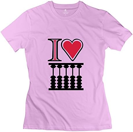 RUIFENG Ladies Love Japanese Abacus T-shirt - S Pink