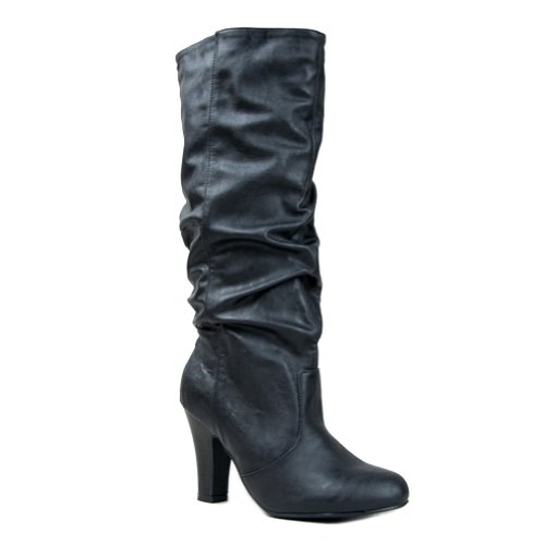 Qupid Women's Neiman-25 Knee High Pump Dress Boot