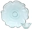 Clear Recycled Spanish Glass Chip (16"D) and Dip (3"H) Set