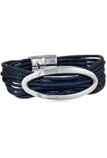 Kenneth Cole New York "Oceans Blue" Oval and Cord Multi-Row Bracelet, 7.5"