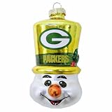NFL Green Bay Packers Blown Glass Top Hat Snowman Ornament