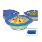 Set of 3 Collapsible Containers with Covers - Blue