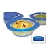Set of 3 Collapsible Containers with Covers - Blue