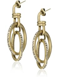 Paige Novick "Wyoming" Gold Mini Circle in Oval Hoop Earrings