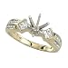 14K Yellow Gold 1/2 ct. Round and Princess Cut Diamond Semi Mount Engagement Ring