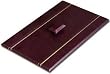Burgundy Leather 24kt Gold Stripped Tray Lid