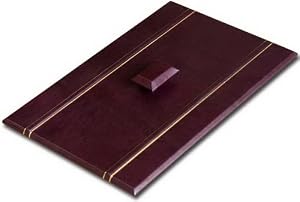 Burgundy Leather 24kt Gold Stripped Tray Lid