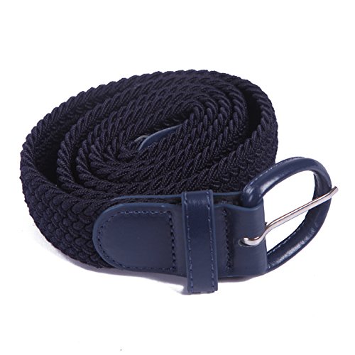 HDE Men's Classic Braided Stretch Belt Woven with Covered Buckle
