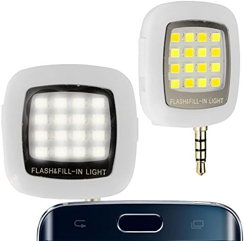 Selfie Camera Light, SELFIER Portable Universal 3.5mm Earphone Plug LED Selfie Light [16 LEDs] for Apple, Samsung, HTC, Nokia, LG, Microsoft Devices WHITE