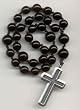 Anglican Prayer Beads, Rosary - Black Czech Glass