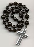Anglican Prayer Beads, Rosary - Black Czech Glass