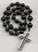 Anglican Prayer Beads, Rosary - Black Czech Glass
