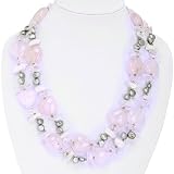 EXP Handmade Quartz, Pearl & Silver Necklace