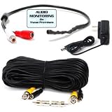 VideoSecu High Sensitive Preamp Microphone Kit for Security Audio Sound Voice Monitoring Recording Free 100' Cable and Power Supply MIC01K 1UB