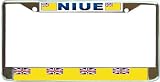 Niue Niuen Flag Chrome Metal License Plate Frame Holder