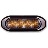 Maxxima M20373YCL Amber 4-LED Warning Strobe Light with Clear Lens