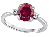 1.44 cttw Tommaso Design Lab Created 7mm Round Ruby and Diamond Classic 3 stone Engagement Ring in 14 kt White Gold Size 6 41FVy5T ZaL. SL160 1.44 cttw Tommaso Design Lab Created 7mm Round Ruby and Diamond Classic 3 stone Engagement Ring in 14 kt White Gold Size 6