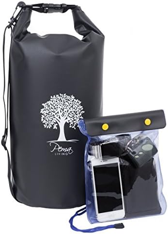 Pema Living Waterproof Dry Bag Backpack - BONUS FREE WATERPROOF POUCH - Ultimate Dry Sack for Backpacking - Duffle Bags - Dry Gear Sacks for Kayaking, Boating, Fishing, Hiking, Camping & Travel (10L)