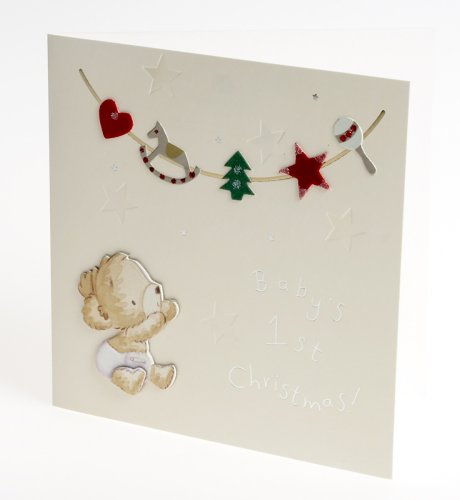 Hand Crafted Baby's 1st Christmas Card