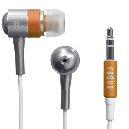 Premium Noise-Reducing Ear Buds from Radius (Orange) - iPhone Compatible
