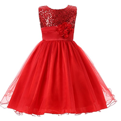 M2C Little Girls Sequin Flower Wedding Dress Ball Gown Party Girl Dresses