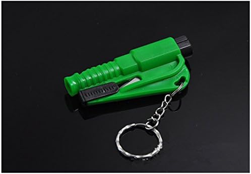 Archie Benson 3 in 1 Mini Life Hammer Car Emergency Tool Emergency Window Breaking Tool Safety Hammer Auto Keychain Belt Car Knife Emergency Rescue Tool Glass Breaker Car Safety Tool Window Broken Tool Seat Belt Cutter (green)
