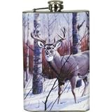 Rivers Edge Winter Scene Pocket Flask